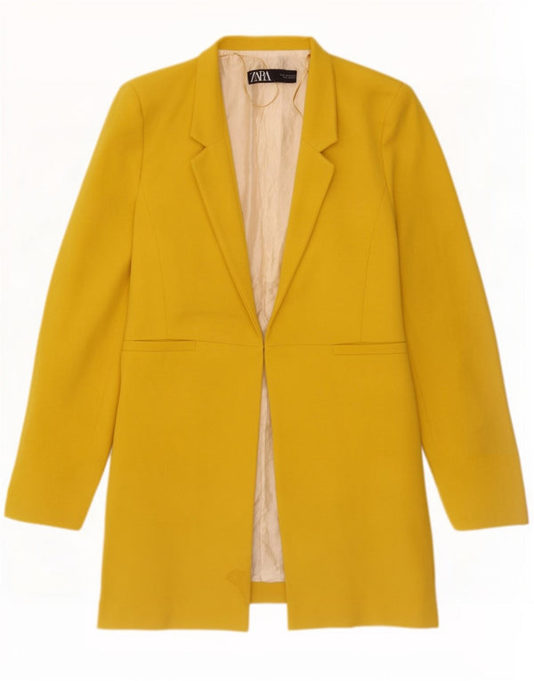 Женский удлиненный пиджак Zara UK 18 XL, желтый полиэстер