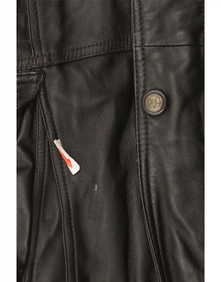 Мужское кожаное пальто Shelter Bay UK 42 XL, черное