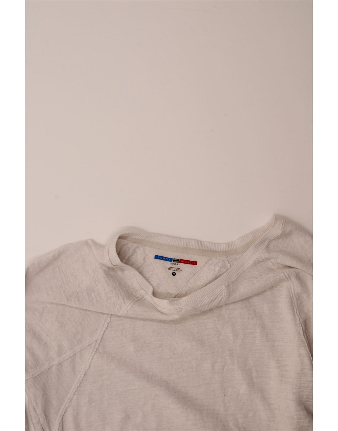 TOMMY HILFIGER Womens Top Long Sleeve UK 14 Medium Off White Vintage Tommy Hilfiger and Second-Hand Tommy Hilfiger from Messina Hembry 