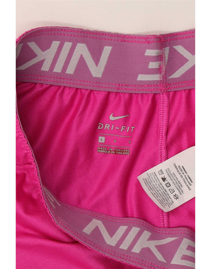 Женские спортивные шорты Nike Dri Fit UK 16, большие розовые цвета из полиэстера