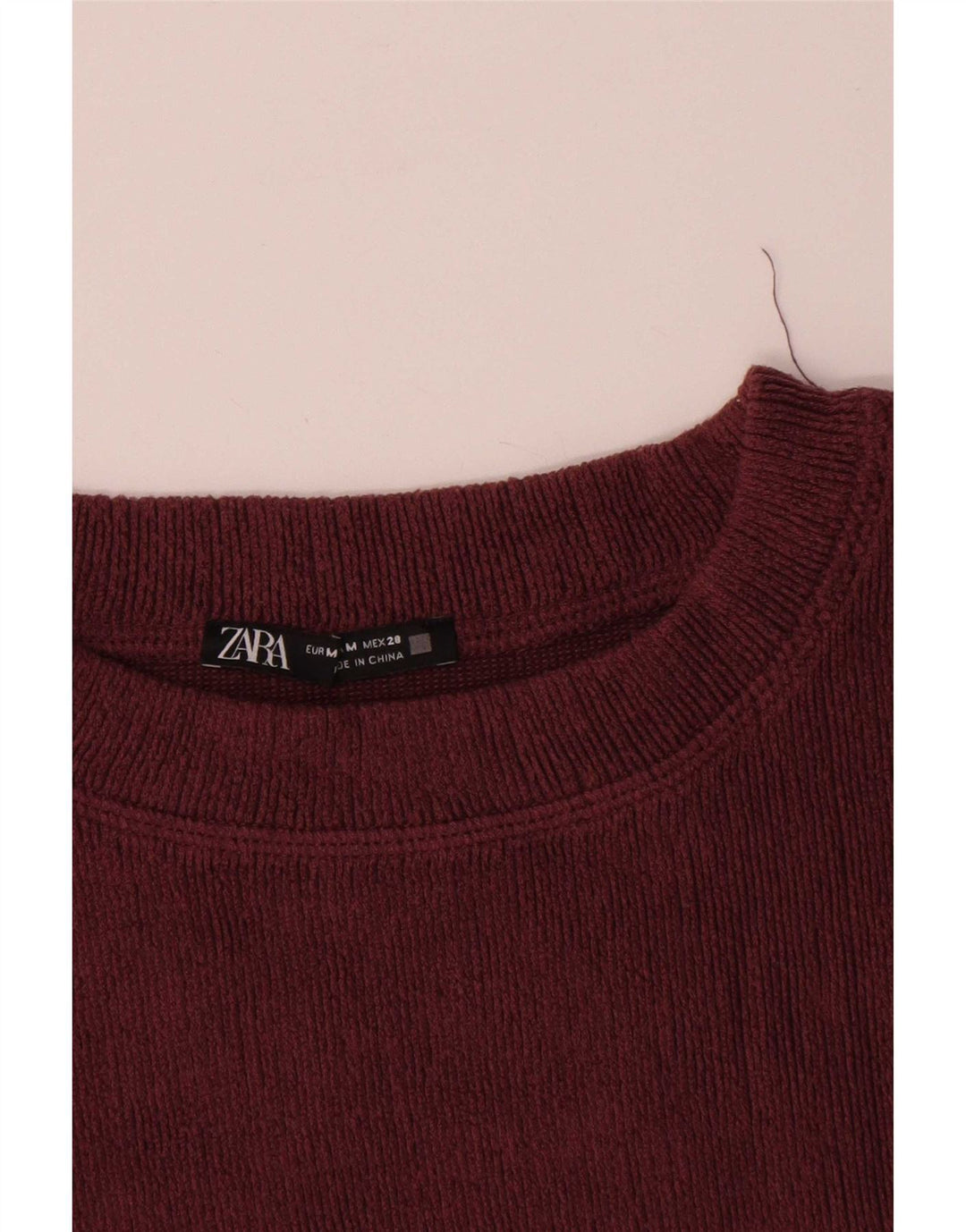 Женский топ Zara с длинным рукавом UK 14, средний бордовый полиэстер