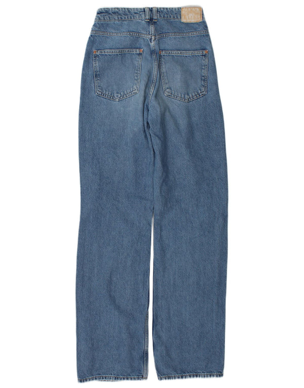 Женские рваные прямые джинсы с высокой талией Zara EU 36 XS W26 L33 синие