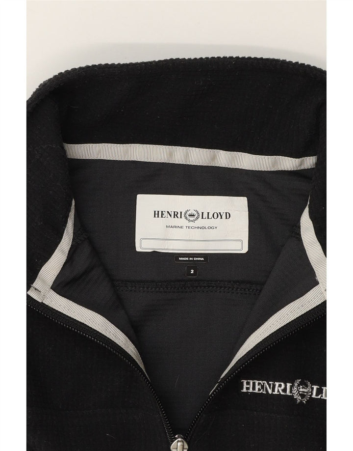 HENRI LLOYD Womens Zip Neck Pullover Tracksuit Top US 2 XS Black Polyester Vintage Henri Lloyd and Second-Hand Henri Lloyd from Messina Hembry 