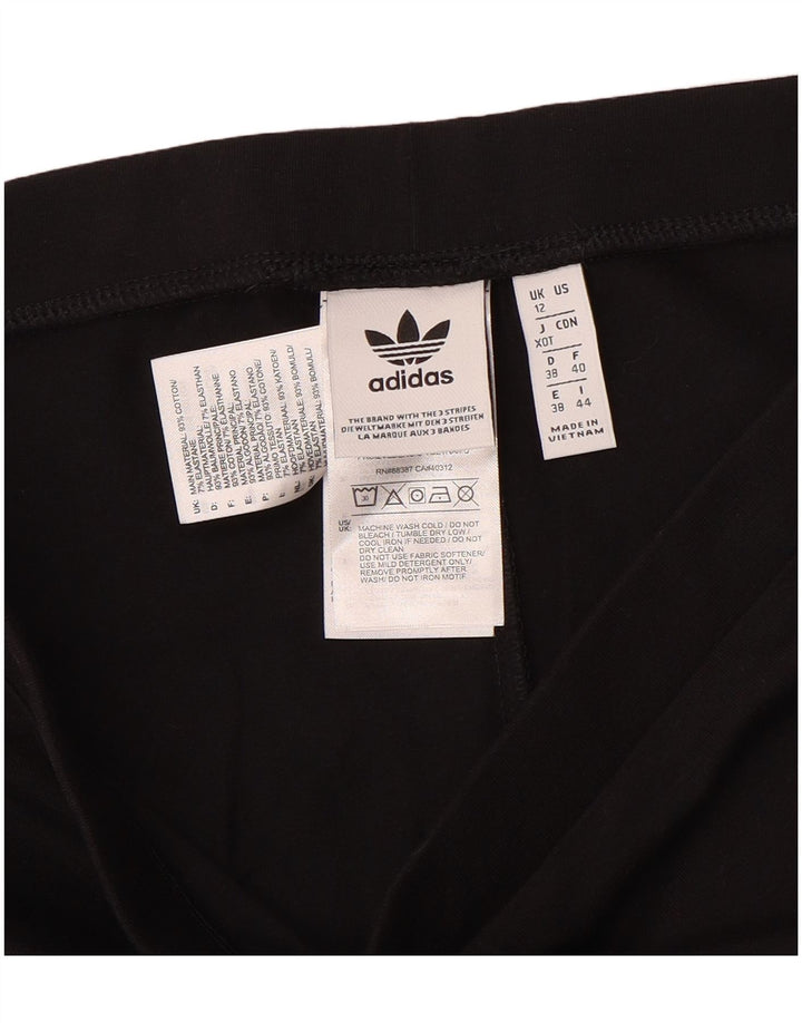 Женские леггинсы Adidas UK 12, средние черные хлопковые