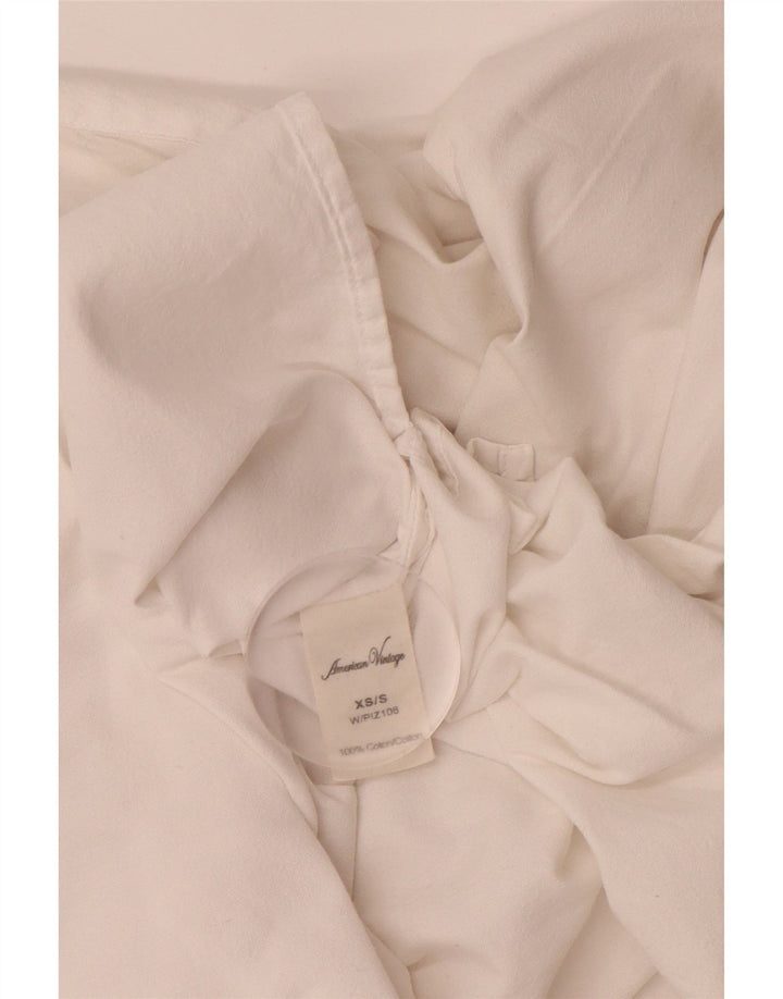 VINTAGE Womens Oversized Shirt UK 6 XS White Cotton
