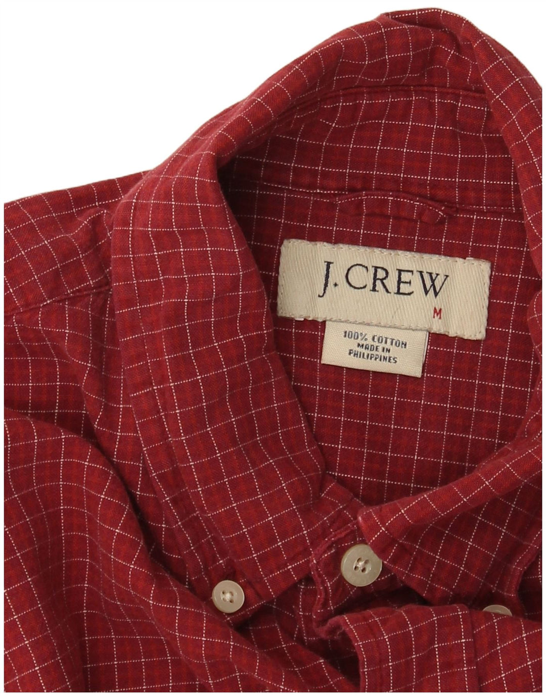 Мужская фланелевая рубашка J. CREW, средний бордовый цвет в клетку, хлопок