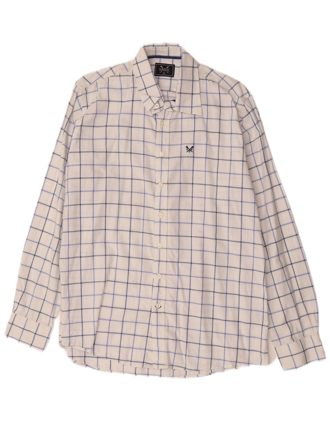 Мужская рубашка Crew Clothing, большая белая клетка, хлопок