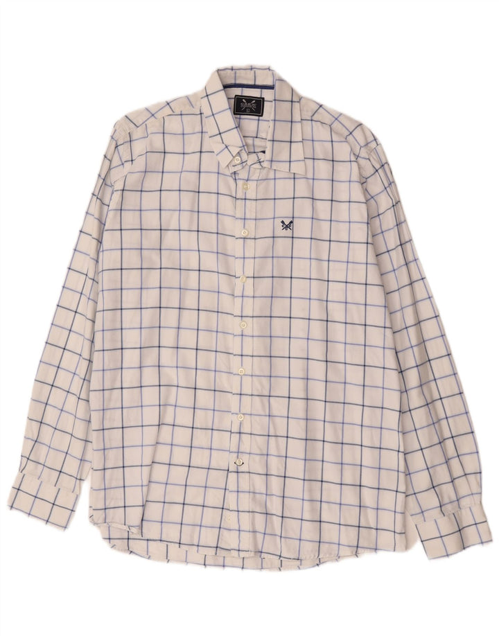 Мужская рубашка Crew Clothing, большая белая клетка, хлопок
