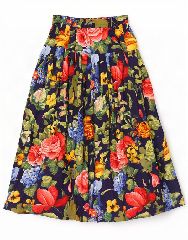 Oilily Женская плиссированная макси-юбка, большая W30, разноцветная вискоза с цветочным принтом