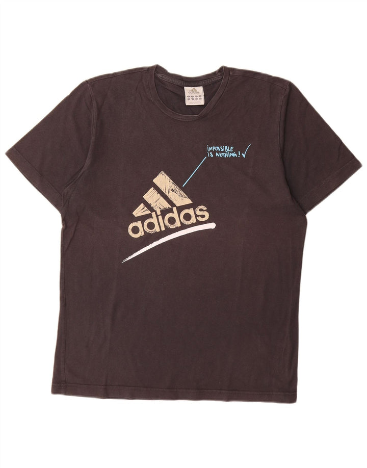 Мужская футболка ADIDAS с графическим рисунком, средний черный хлопок