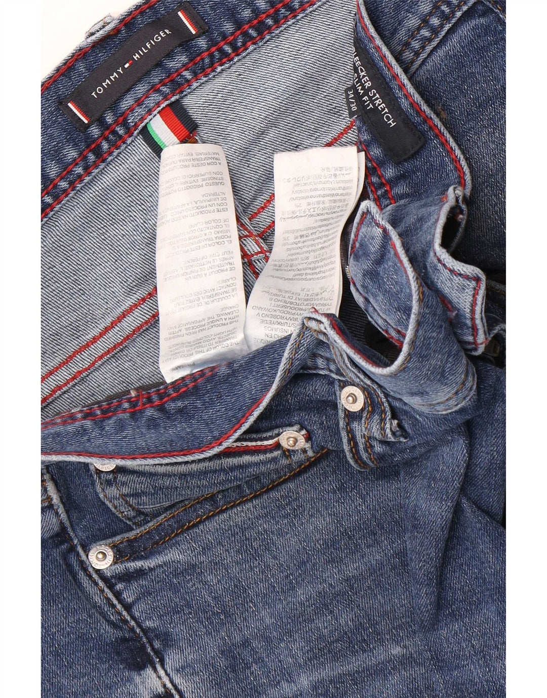 Мужские эластичные узкие джинсы Tommy Hilfiger Bleecker W34 L30, синий хлопок