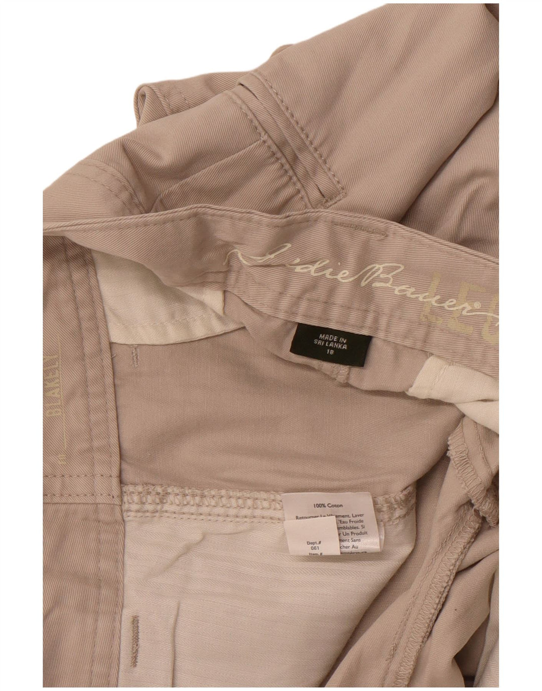 EDDIE BAUER Женские шорты чинос с высокой талией США 18 2XL W38 Бежевый хлопок