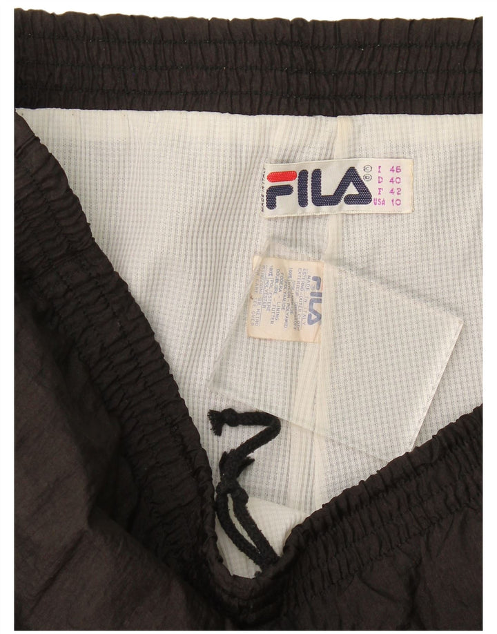 Женские спортивные брюки Fila, джоггеры, США 10, большие, черные, полиамид