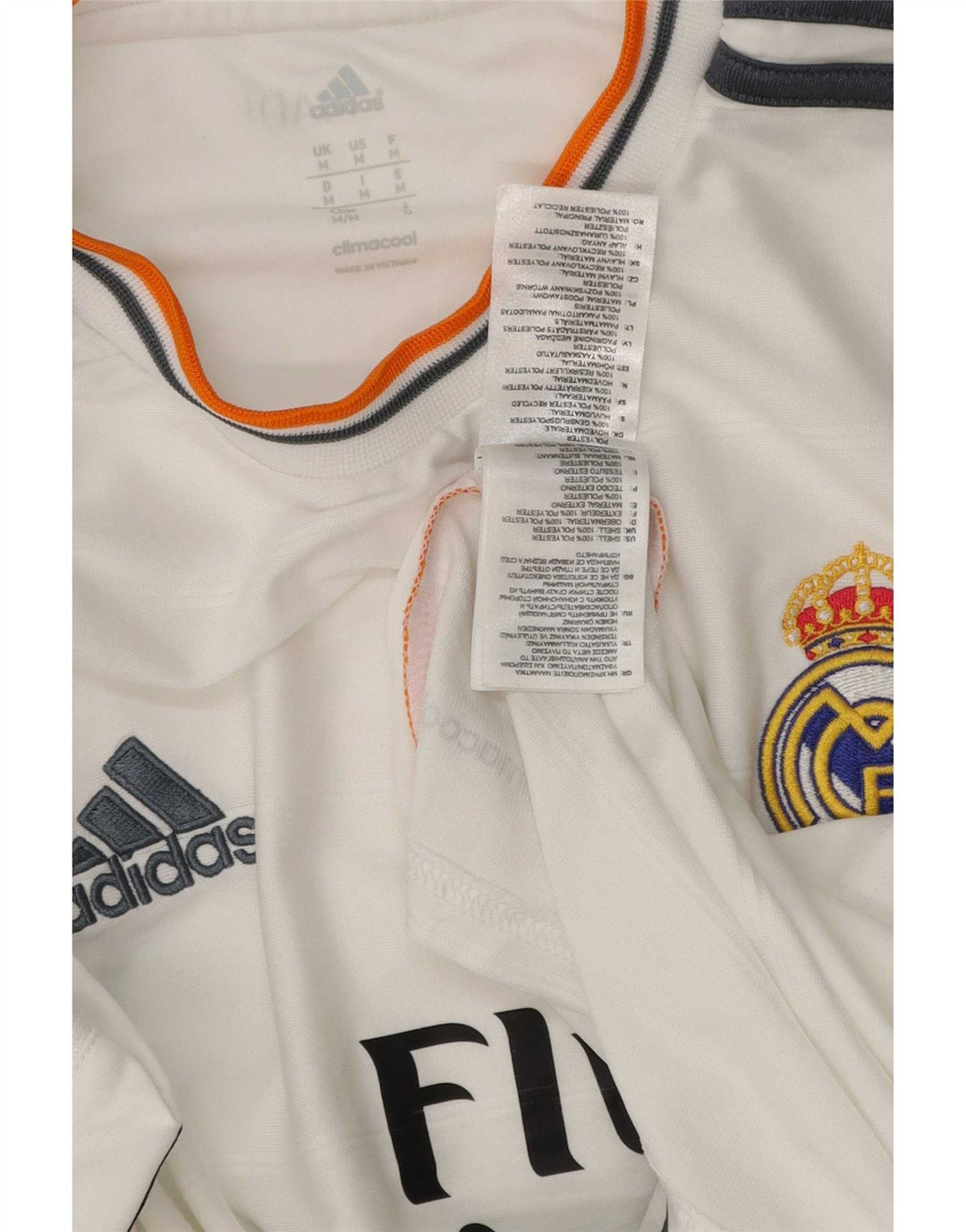 Adidas Mens Real Madrid Футболка с рисунком Верх среднего размера из полиэстера белого цвета