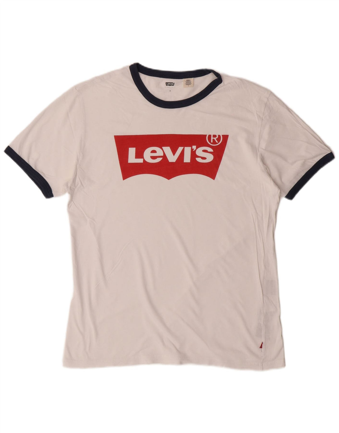 Мужская футболка с рисунком LEVI'S, топ среднего размера, белый хлопок, классика