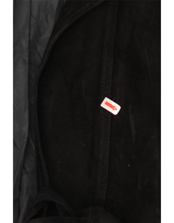 Женская замшевая куртка VINTAGE UK 14, большая черная