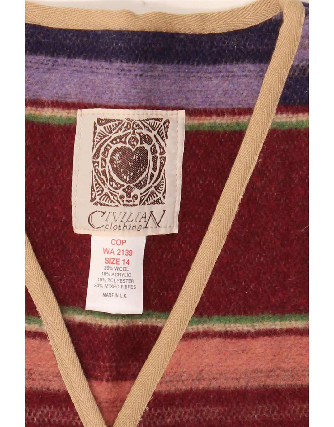 Женский кардиган оверсайз CIVILIAN UK 14, большой разноцветный