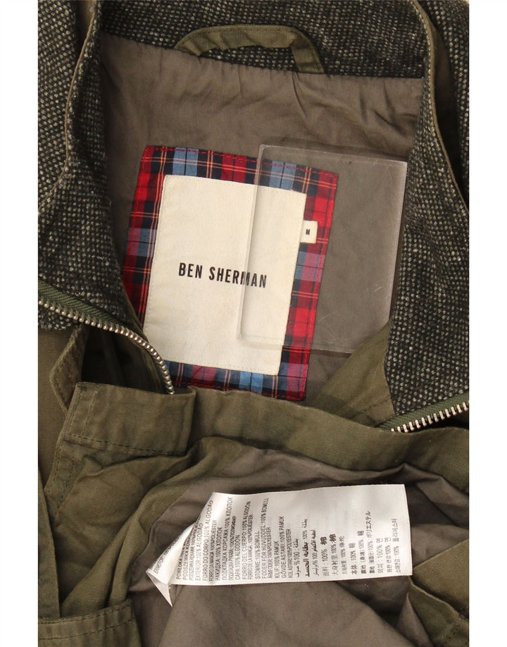 Мужская куртка Ben Sherman из вощеного хлопка UK 38, хлопок среднего цвета хаки