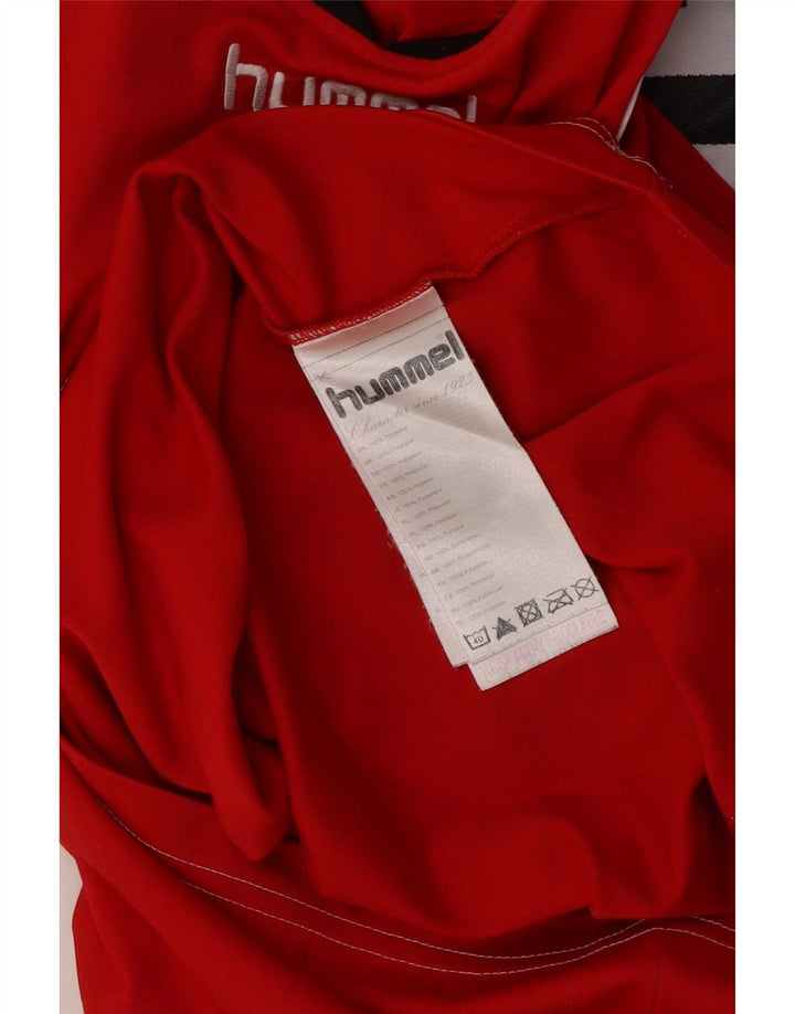 Мужская футболка с графическим рисунком Hummel, маленький красный полиэстер с цветными блоками