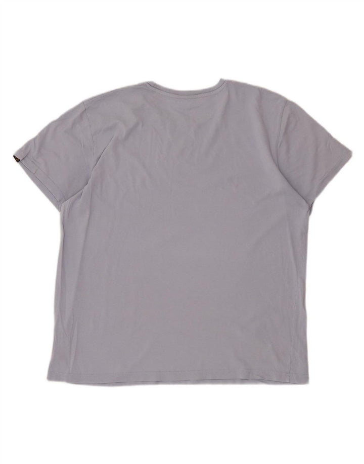 ALPHA INDUSTRIES Mens Graphic T-Shirt Top Medium Blue Cotton