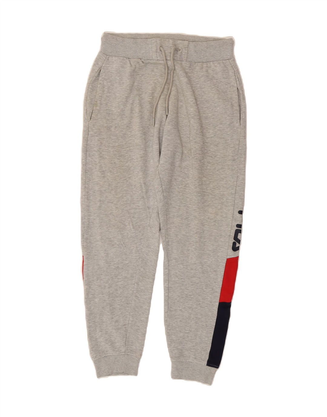 FILA Mens Graphic Tracksuit Trousers Joggers Small  Grey Colourblock Vintage Fila and Second-Hand Fila from Messina Hembry 