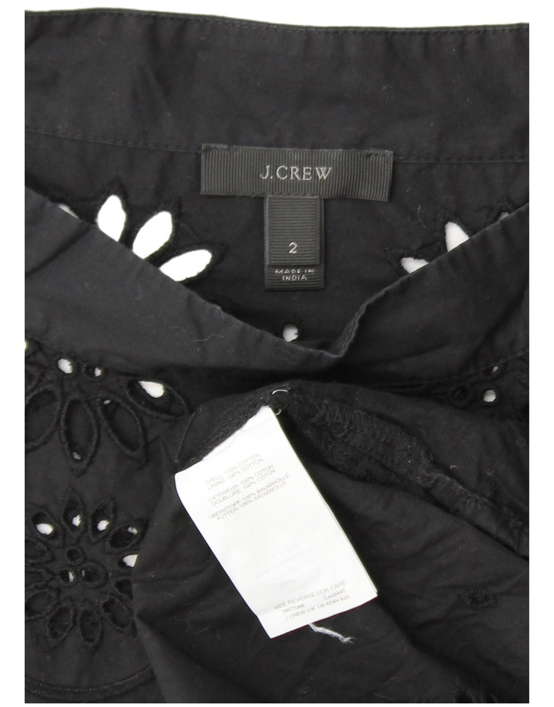 Женская блузка с длинным рукавом J. CREW, США 2 XS, черный хлопок с цветочным принтом