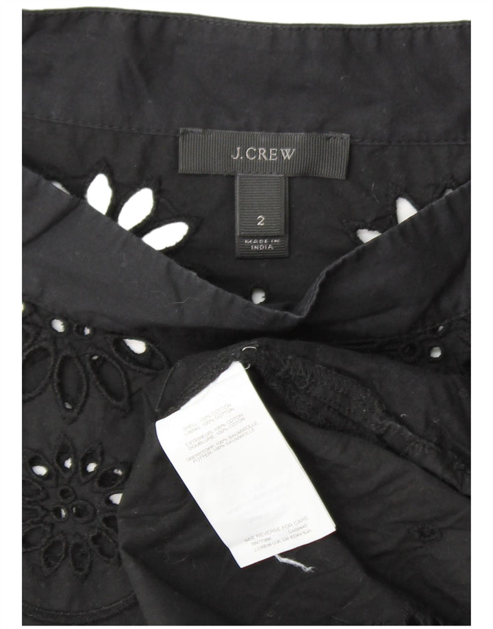 Женская блузка с длинным рукавом J. CREW, США 2 XS, черный хлопок с цветочным принтом