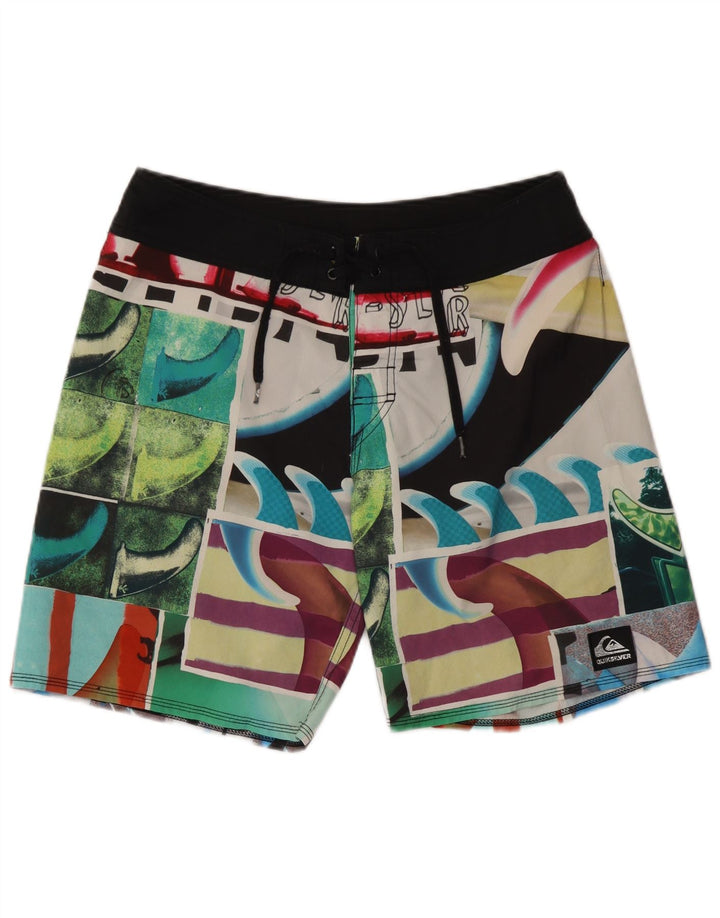 Мужские шорты для плавания Quiksilver с абстрактным узором, средние разноцветные
