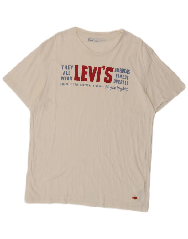 Мужская футболка стандартного кроя Levi's с рисунком, топ XL, белый хлопок