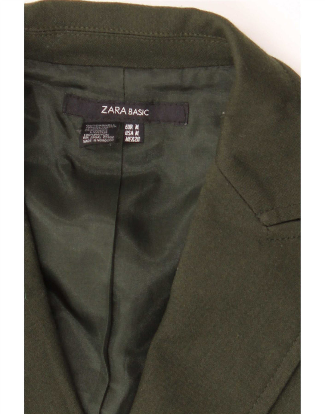 Женский пиджак Zara на 2 пуговицах UK 12, средний цвет хаки, полиэстер