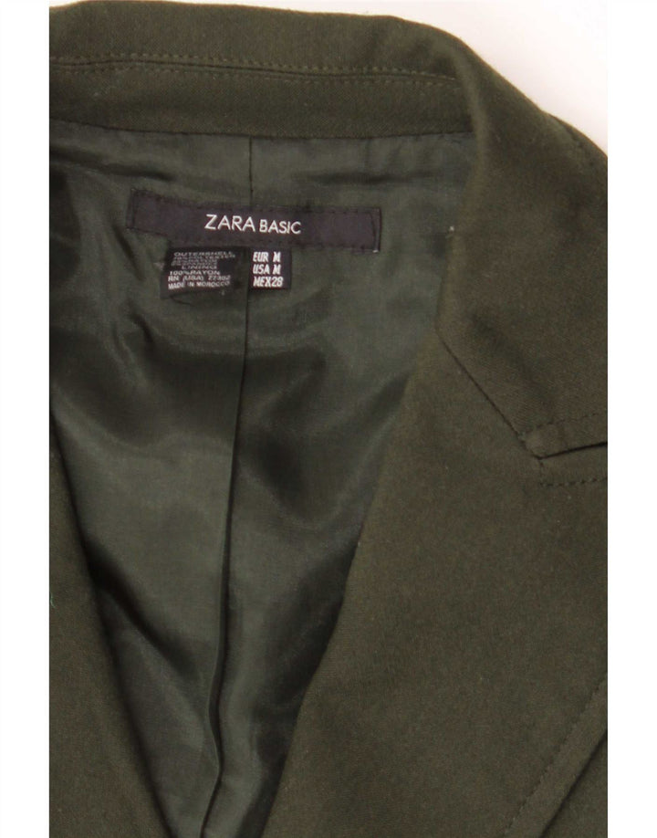 Женский пиджак Zara на 2 пуговицах UK 12, средний цвет хаки, полиэстер