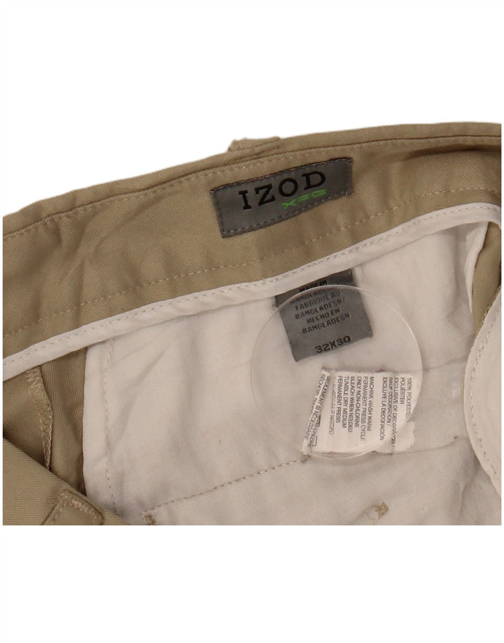 IZOD Мужские брюки чинос с привязкой W32 L30 Бежевый полиэстер