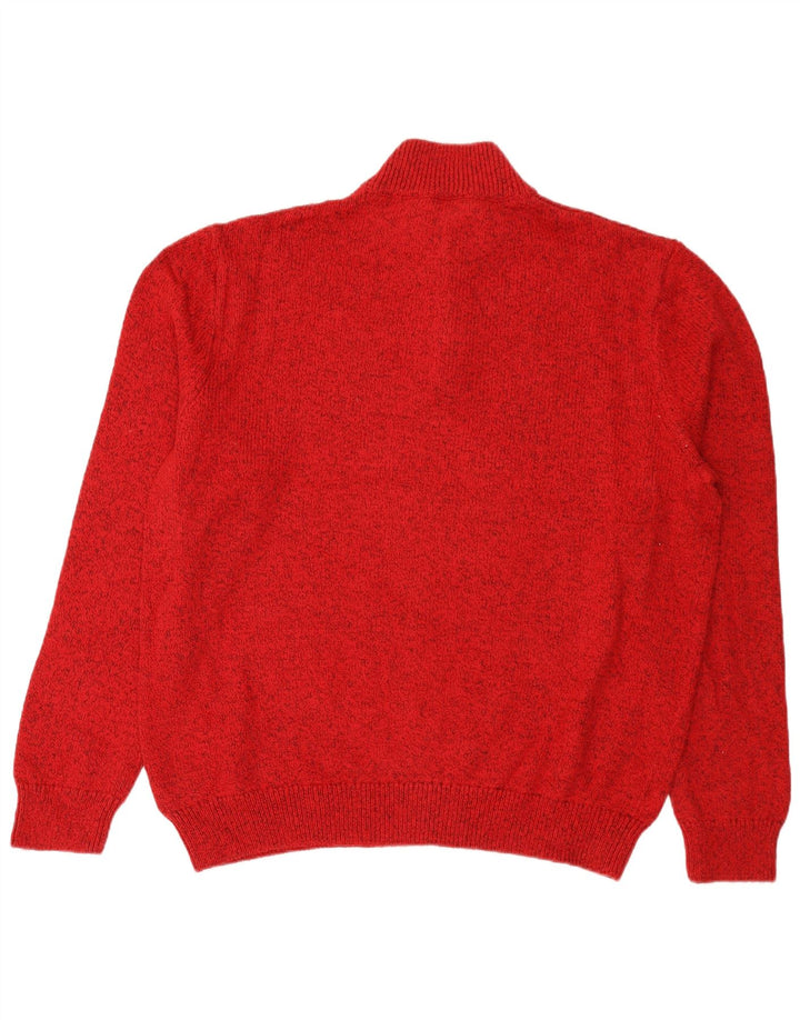 Мужской джемпер с воротником на молнии Chaps, 2XL, красный хлопок с крапинками