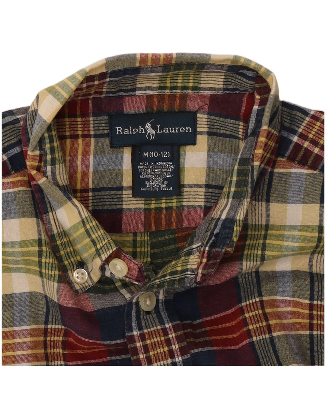Рубашка Ralph Lauren для мальчиков 10-11 лет, средний цвет, хлопок в клетку