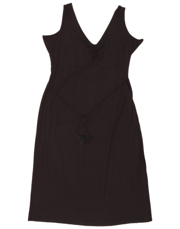 Женское платье-футляр без рукавов Marks & Spencer UK 24 4XL Черное вискоза