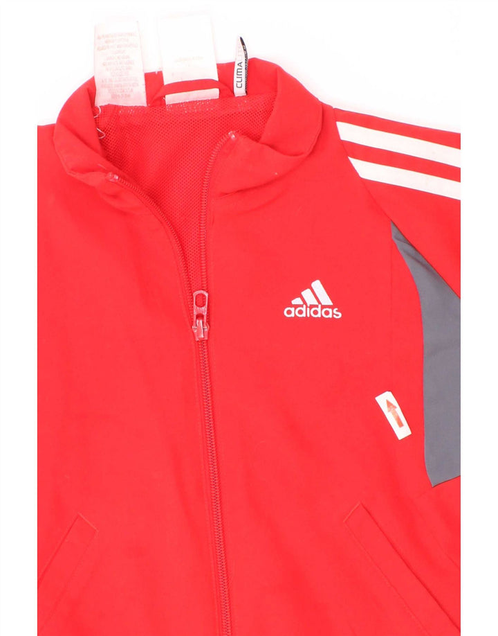 Спортивный костюм Adidas Climalite для мальчиков, верхняя куртка 4–5 лет, красная с цветными блоками