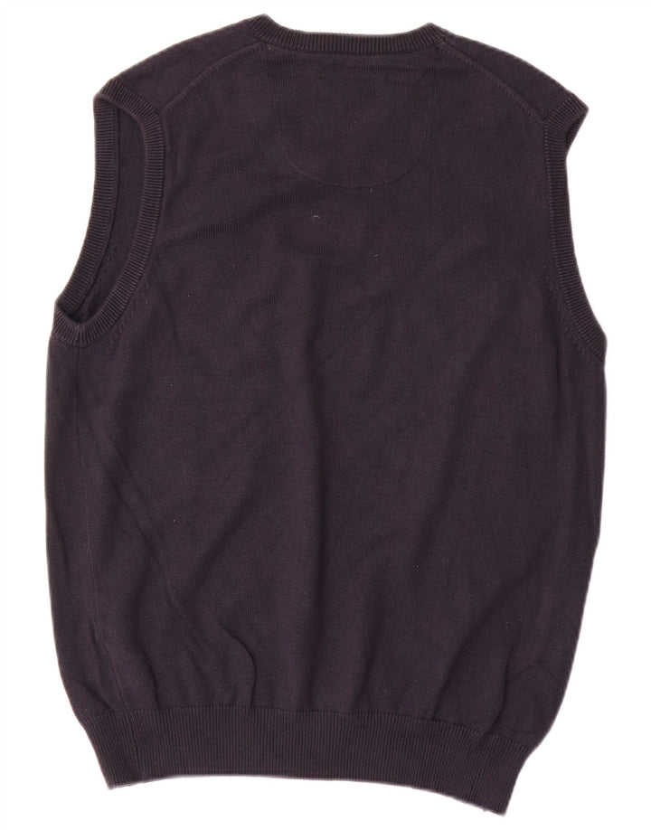 Мужская майка Marks & Spencer Blue Harbour Vest среднего размера, темно-синяя, хлопковая