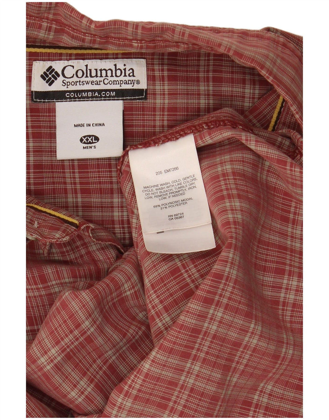 Мужская рубашка Columbia в клетку 2XL, красная клетка из модала