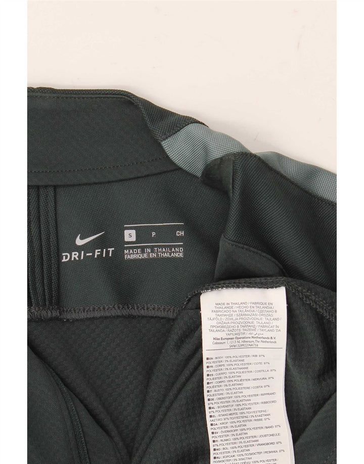 Мужской топ Nike с воротником на молнии и длинными рукавами, маленький зеленый полиэстер
