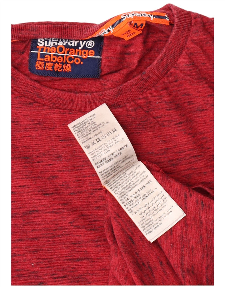 Мужская футболка Superdry Top из хлопка среднего красного цвета с крапинками