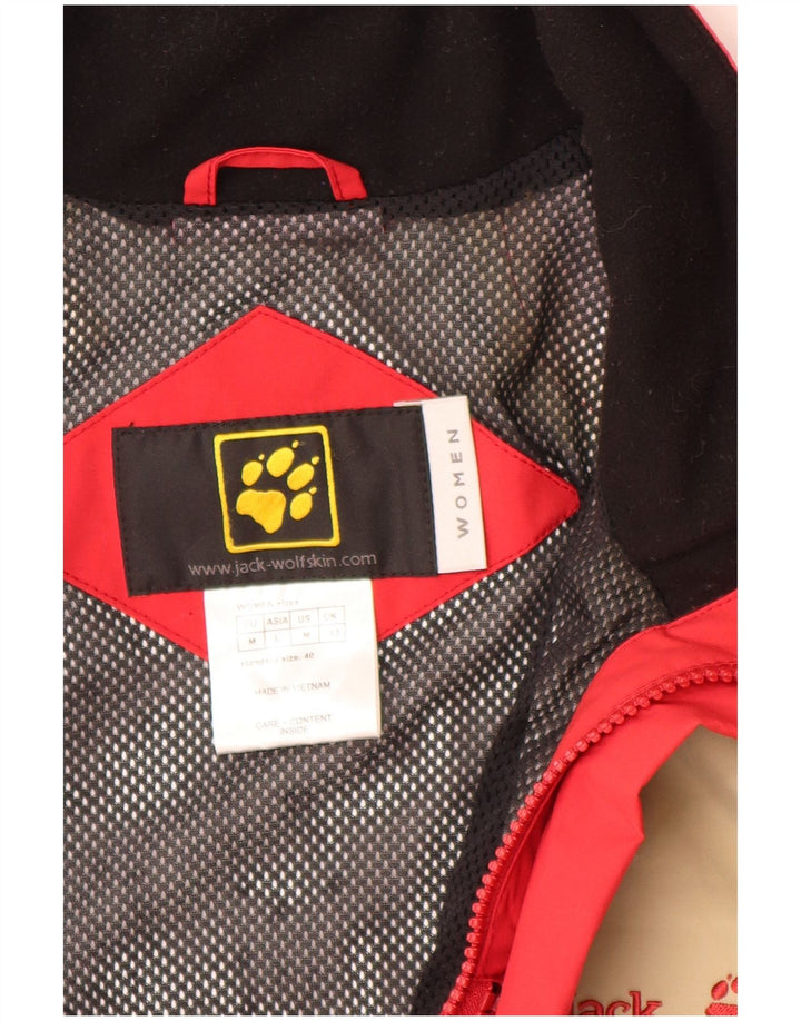 Женская дождевик свободного кроя Jack Wolfskin UK 12, средний красный цвет с цветными блоками