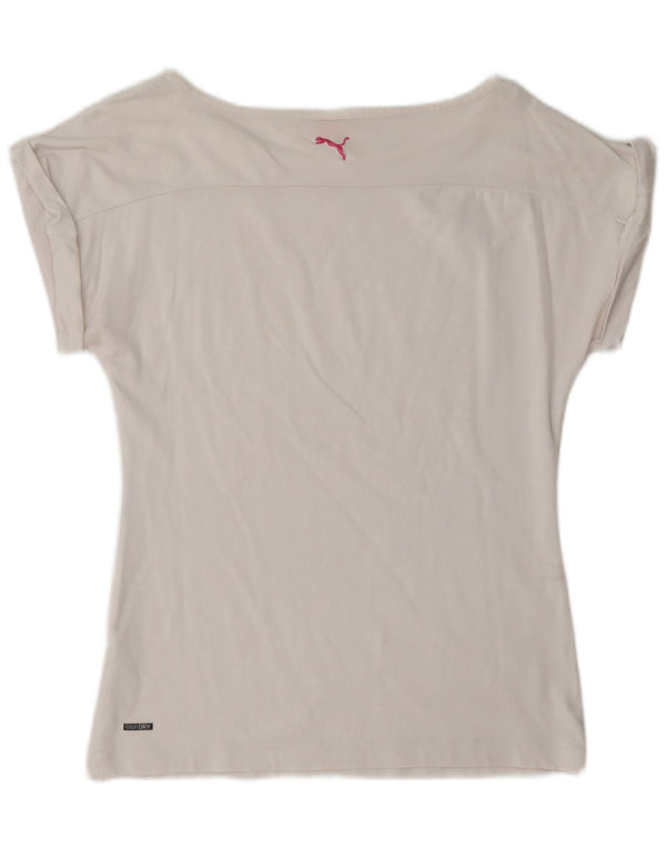 Женская футболка Puma Top UK 12, средний белый хлопок с геометрическим рисунком