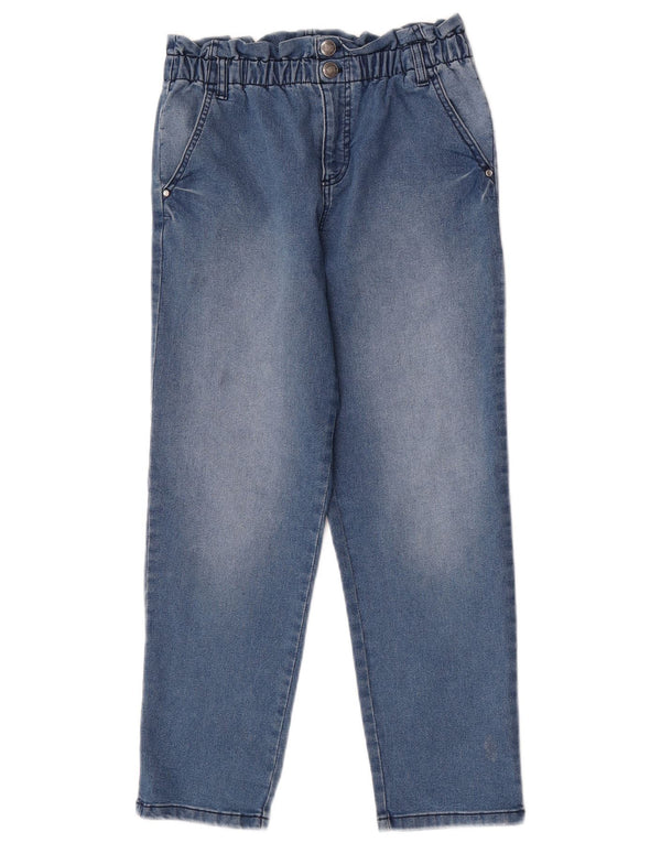 Джинсы Benetton с высокой талией для девочек 10–11 лет, XL W28 L24, синий хлопок