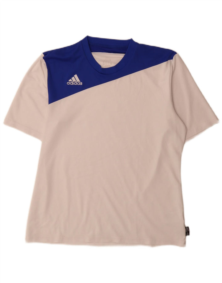 Мужская футболка Adidas Climalite, верх среднего размера, белый полиэстер с цветными блоками