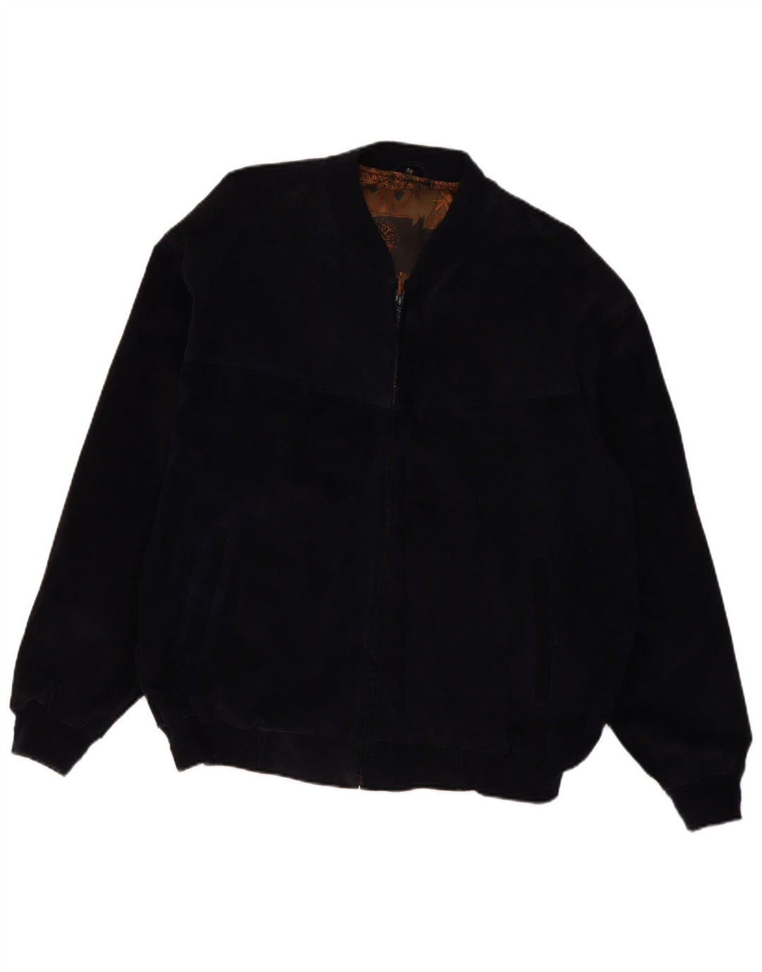 Мужской замшевый бомбер VINTAGE IT 54 2XL Темно-синий кожаный