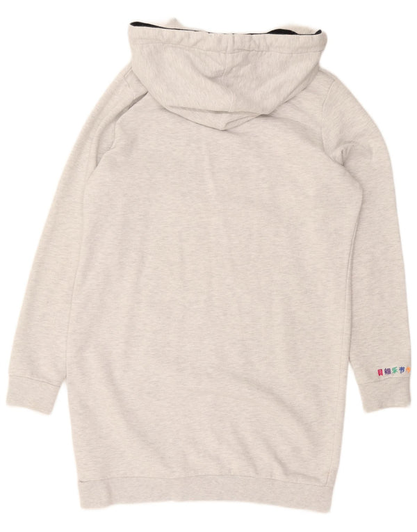 SUPERDRY Женское платье-толстовка с длинными рукавами UK 14, большой серый полиэстер