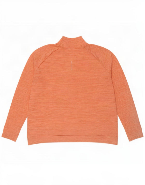 Женский свитер с воротником на молнии Nike Dri Fit UK 18 XL, оранжевый в крапинку