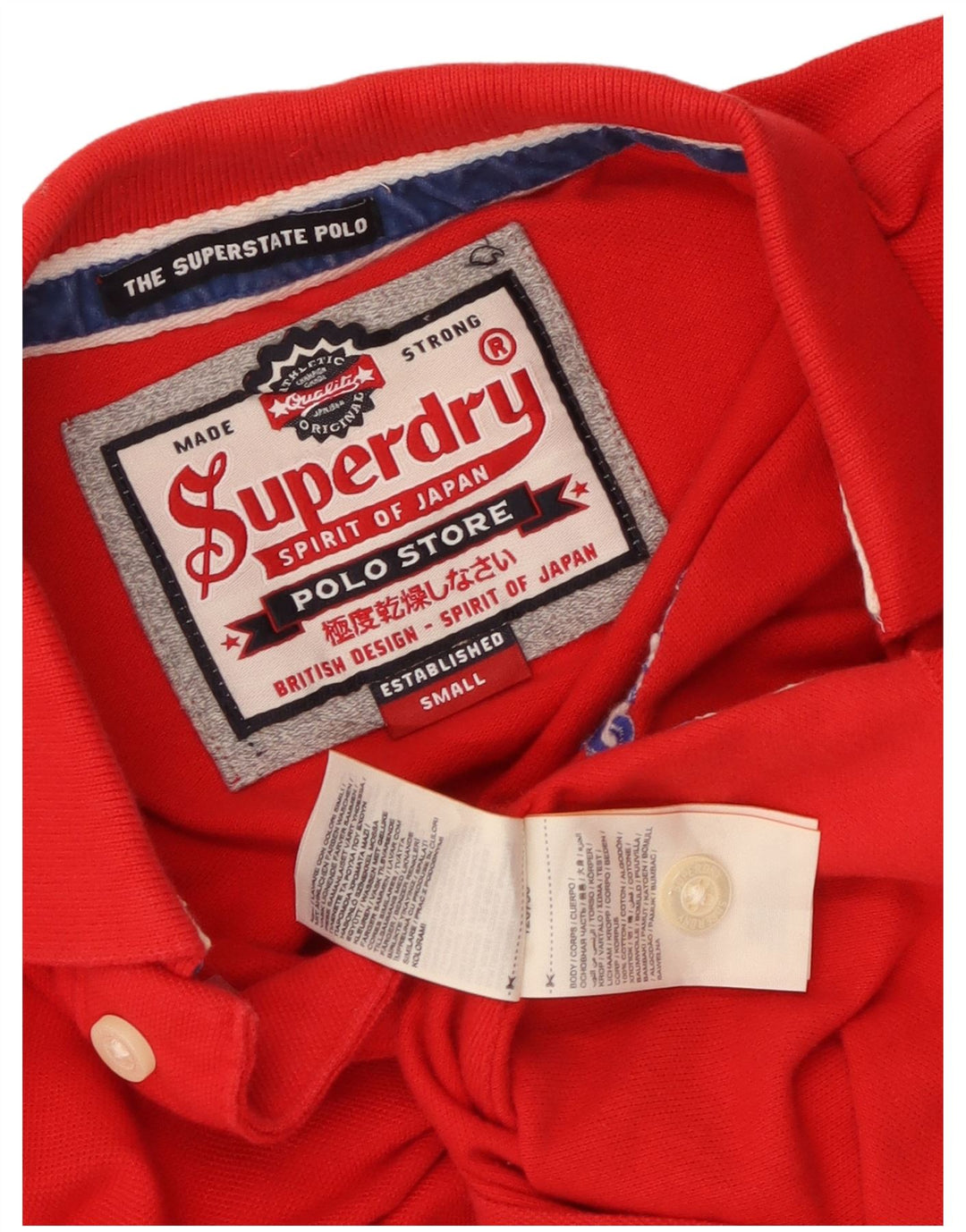 Мужская рубашка-поло с рисунком Superdry, маленькая красная, хлопковая