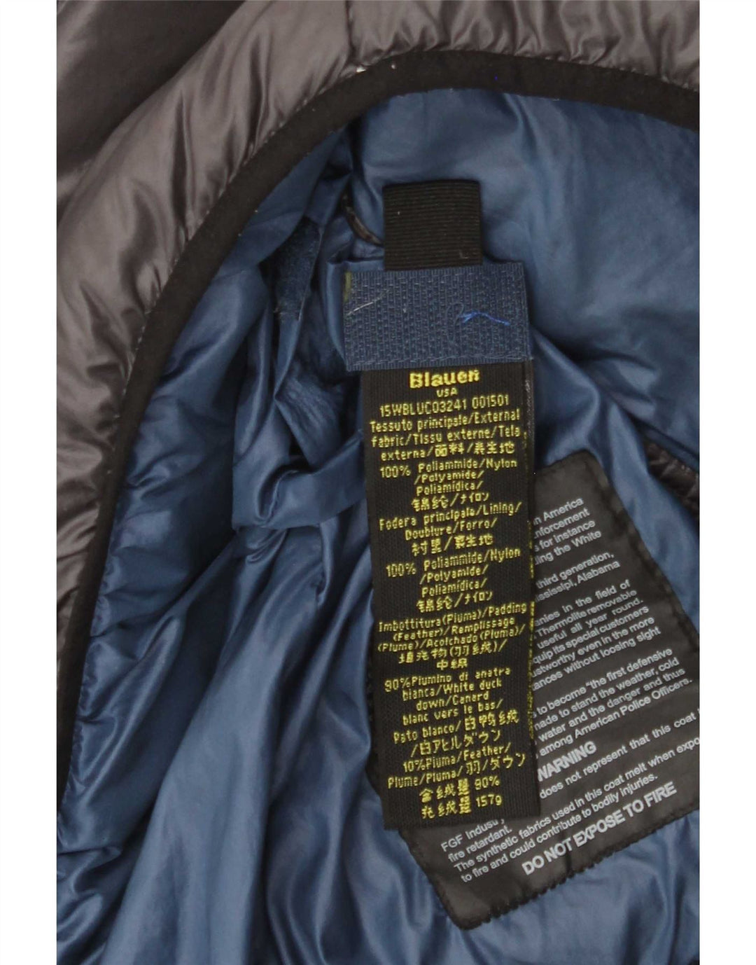 Мужская утепленная куртка с капюшоном Blauer UK 38, средний серый полиамид