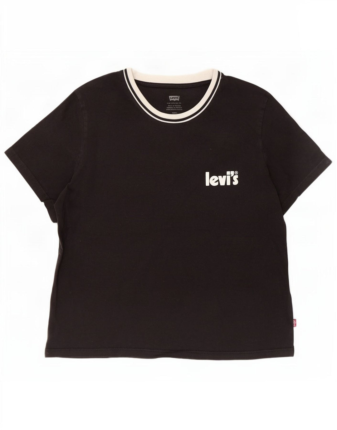 Женская футболка Levi's Top UK 10, маленькая, черный хлопок